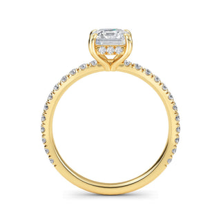 Asscher Cut Petite Pavé Engagement Ring 1.0 ct