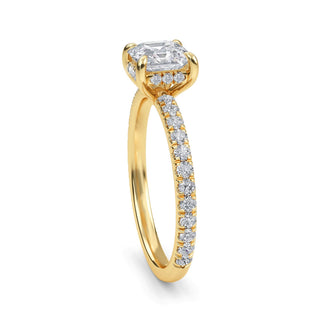 Asscher Cut Petite Pavé Engagement Ring 1.0 ct