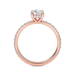 Cushion Cut Petite Pavé Engagement Ring 0.7 ct