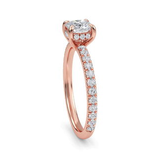 Cushion Cut Petite Pavé Engagement Ring 0.7 ct