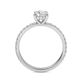 Cushion Cut Petite Pavé Engagement Ring 0.7 ct