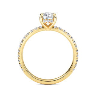 Cushion Cut Petite Pavé Engagement Ring 0.7 ct