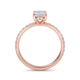 Emerald Cut Petite Pavé Engagement Ring 1.0 ct
