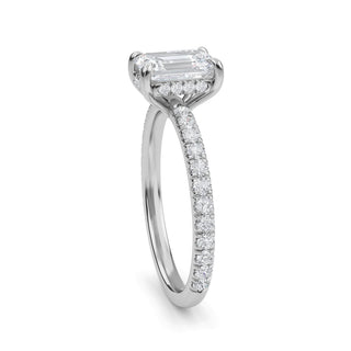 Emerald Cut Petite Pavé Engagement Ring 1.0 ct