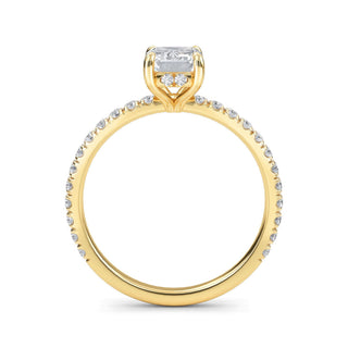 Emerald Cut Petite Pavé Engagement Ring 1.0 ct