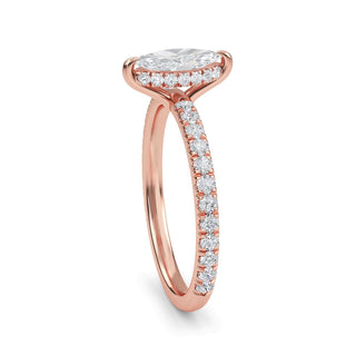 Marquise Cut Slim Petite Pavé Engagement Ring 0.5 ct