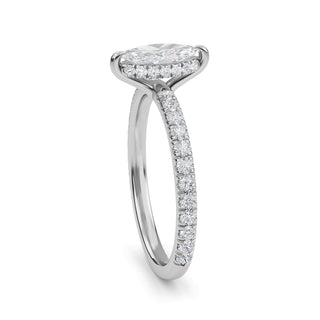 Marquise Cut Slim Petite Pavé Engagement Ring 0.5 ct