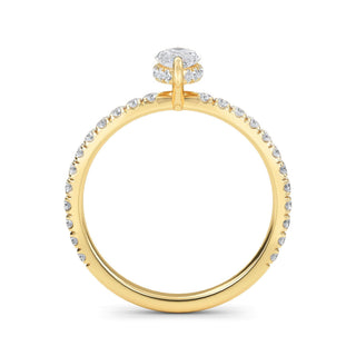 Marquise Cut Slim Petite Pavé Engagement Ring 0.5 ct