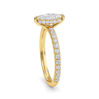 Marquise Cut Slim Petite Pavé Engagement Ring 0.5 ct
