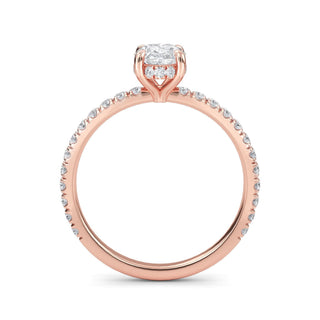 Oval Cut Petite Pavé Engagement Ring 0.5 ct
