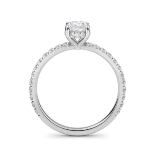 Oval Cut Petite Pavé Engagement Ring 0.5 ct