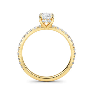 Oval Cut Petite Pavé Engagement Ring 0.5 ct