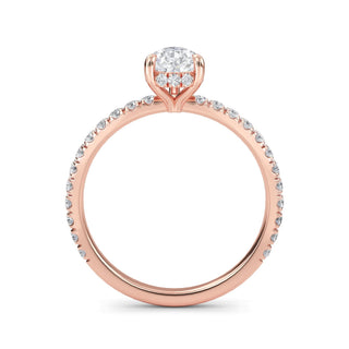 Pear Cut Slim Petite Pavé Engagement Ring 1.0 ct