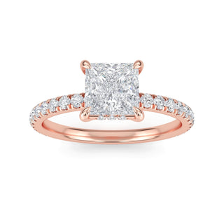 Princess Cut Petite Pavé Engagement Ring 1.0 ct