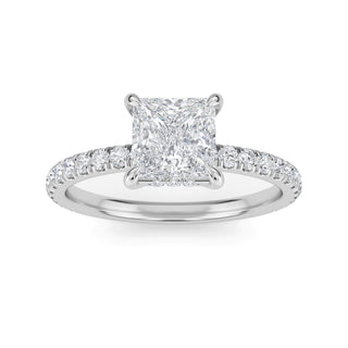 Princess Cut Petite Pavé Engagement Ring 1.0 ct