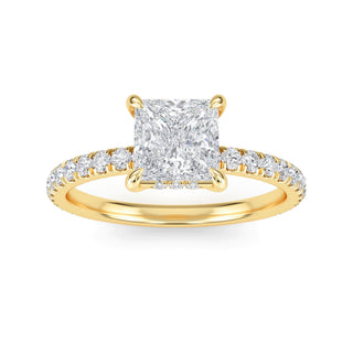 Princess Cut Petite Pavé Engagement Ring 1.0 ct