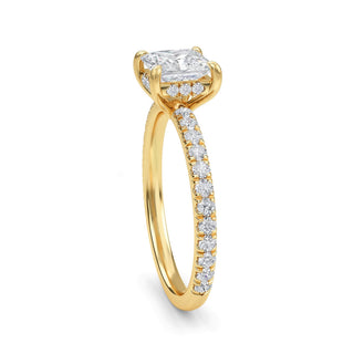 Princess Cut Petite Pavé Engagement Ring 1.0 ct