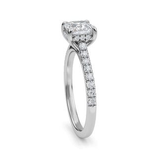 Asscher Cut Classic Pavé Engagement Ring 1.0 ct