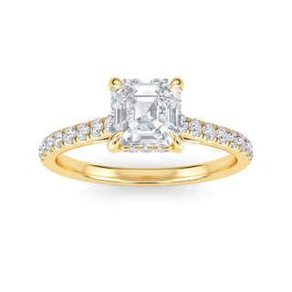 Asscher Cut Classic Pavé Engagement Ring 1.0 ct