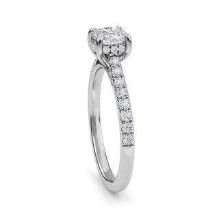 Cushion Cut Classic Pavé Engagement Ring 0.6 ct