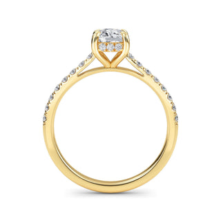 Cushion Cut Classic Pavé Engagement Ring 0.6 ct