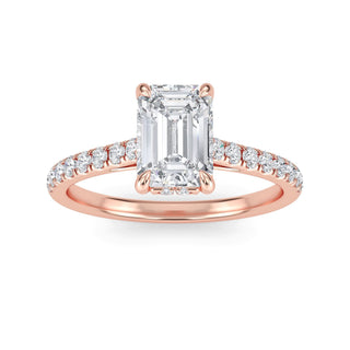 Emerald Classic Pavé Engagement Ring 1.0 ct