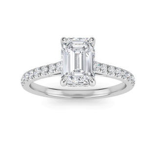 Emerald Classic Pavé Engagement Ring 1.0 ct