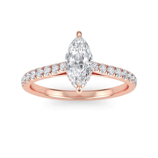 Marquise Scallop Pavé Engagement Ring 0.5 ct