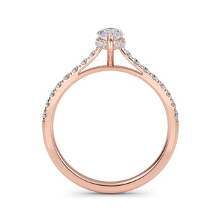 Marquise Scallop Pavé Engagement Ring 0.5 ct