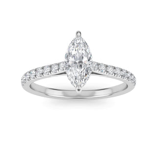 Marquise Scallop Pavé Engagement Ring 0.5 ct