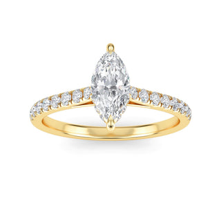 Marquise Scallop Pavé Engagement Ring 0.5 ct