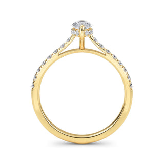 Marquise Scallop Pavé Engagement Ring 0.5 ct