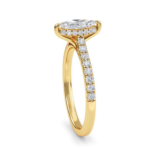 Marquise Scallop Pavé Engagement Ring 0.5 ct