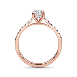 Oval Scallop Pavé Engagement Ring 1.0 ct