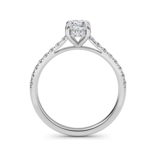 Oval Scallop Pavé Engagement Ring 1.0 ct