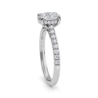 Oval Scallop Pavé Engagement Ring 1.0 ct