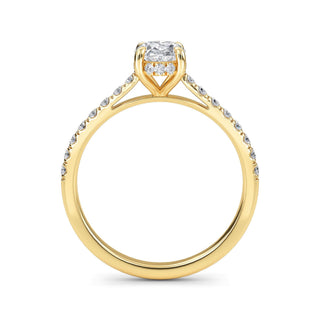 Oval Scallop Pavé Engagement Ring 1.0 ct