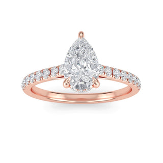 Pear Scallop Pavé Engagement Ring 1.0 ct