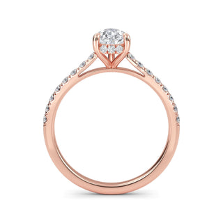 Pear Scallop Pavé Engagement Ring 1.0 ct
