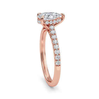 Pear Scallop Pavé Engagement Ring 1.0 ct