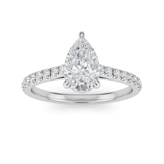 Pear Scallop Pavé Engagement Ring 1.0 ct