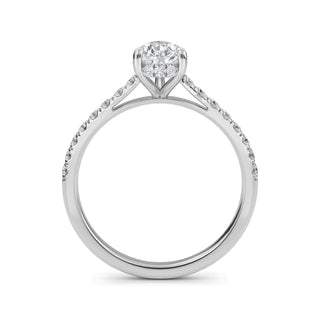 Pear Scallop Pavé Engagement Ring 1.0 ct