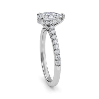 Pear Scallop Pavé Engagement Ring 1.0 ct