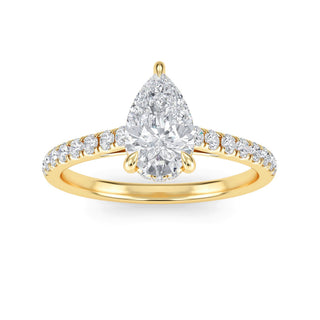 Pear Scallop Pavé Engagement Ring 1.0 ct