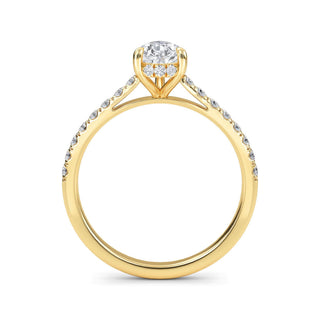 Pear Scallop Pavé Engagement Ring 1.0 ct
