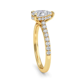 Pear Scallop Pavé Engagement Ring 1.0 ct