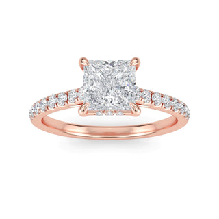 Princess Scallop Pavé Engagement Ring 1.0 ct
