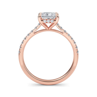 Princess Scallop Pavé Engagement Ring 1.0 ct