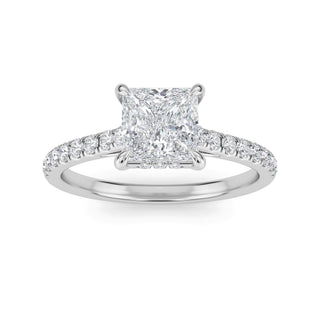 Princess Scallop Pavé Engagement Ring 1.0 ct