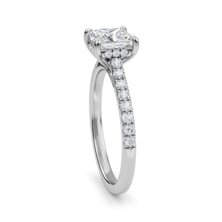 Princess Scallop Pavé Engagement Ring 1.0 ct